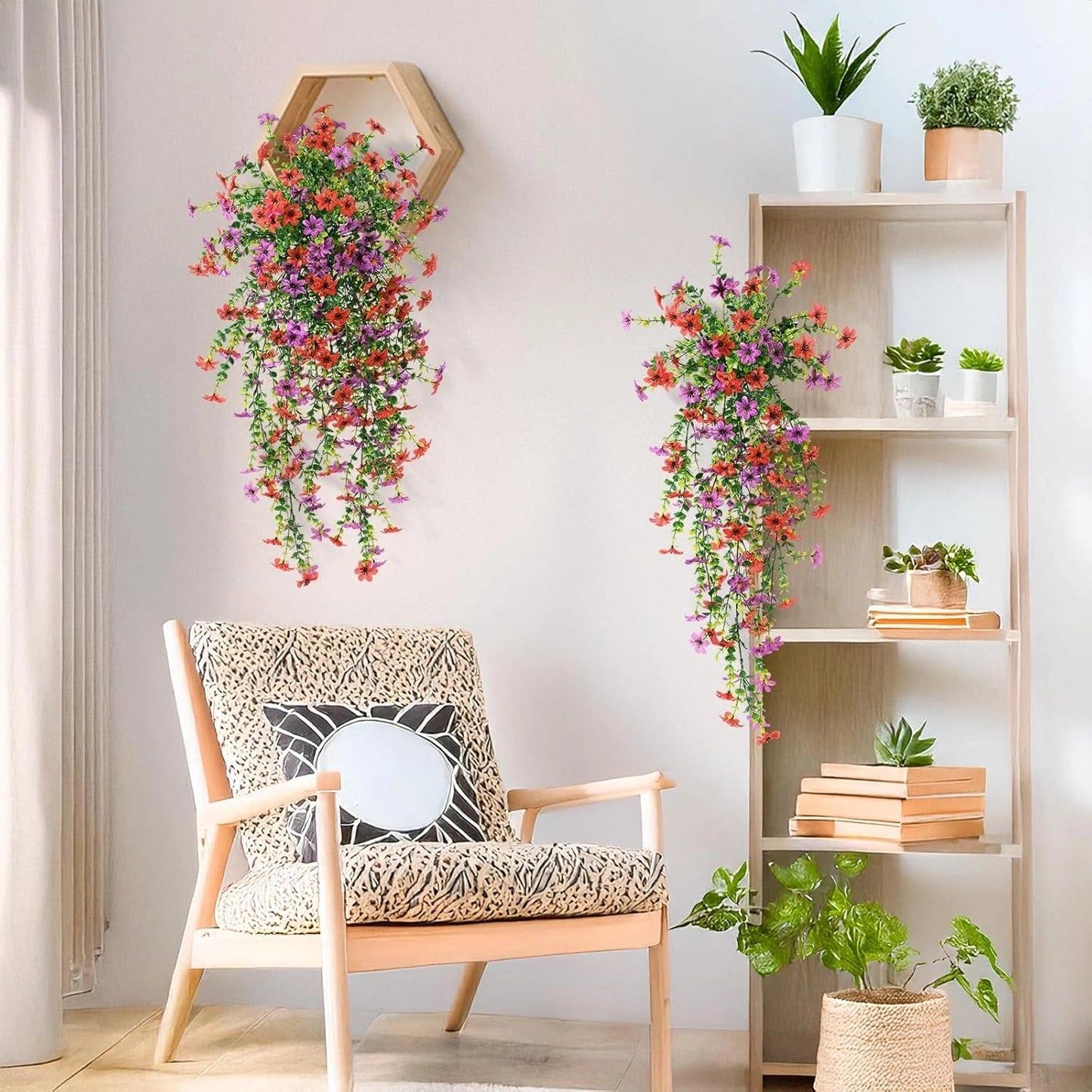 ⏳LAST DAY SPECIAL PRICE: 9.99!!🌷Outdoor cascading daisy and eucalyptus flowers – UV resistant