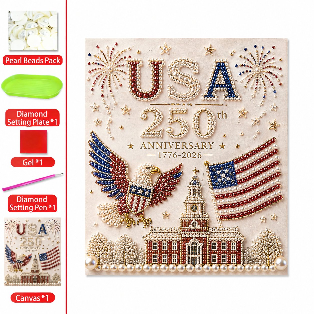 ✨🇺🇸 USA 250th Anniversary DIY Pearl Painting Kit