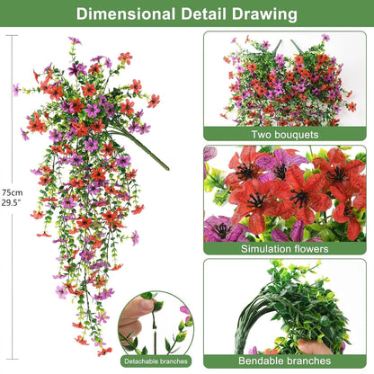 ⏳LAST DAY SPECIAL PRICE: 9.99!!🌷Outdoor cascading daisy and eucalyptus flowers – UV resistant