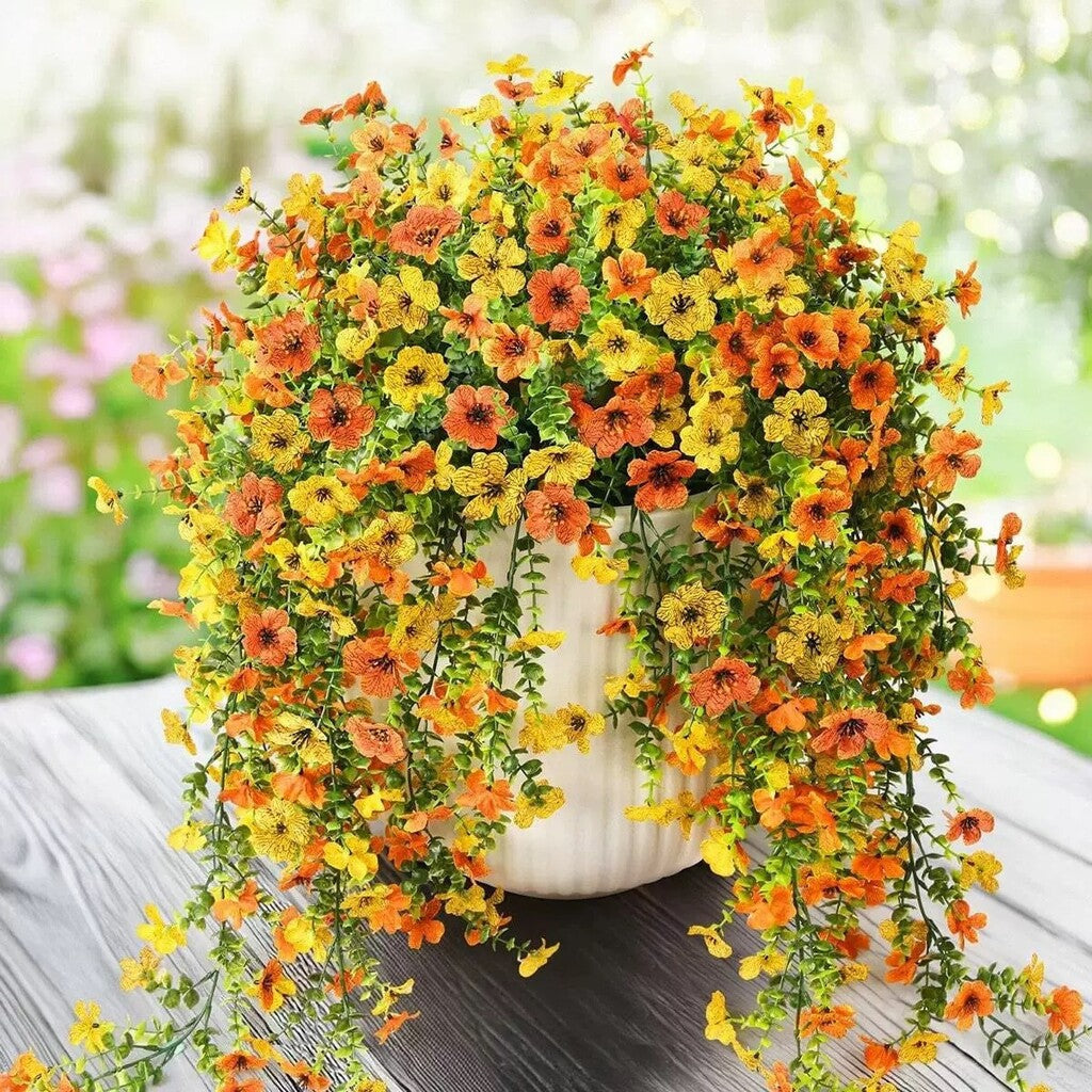 ⏳LAST DAY SPECIAL PRICE: 9.99!!🌷Outdoor cascading daisy and eucalyptus flowers – UV resistant