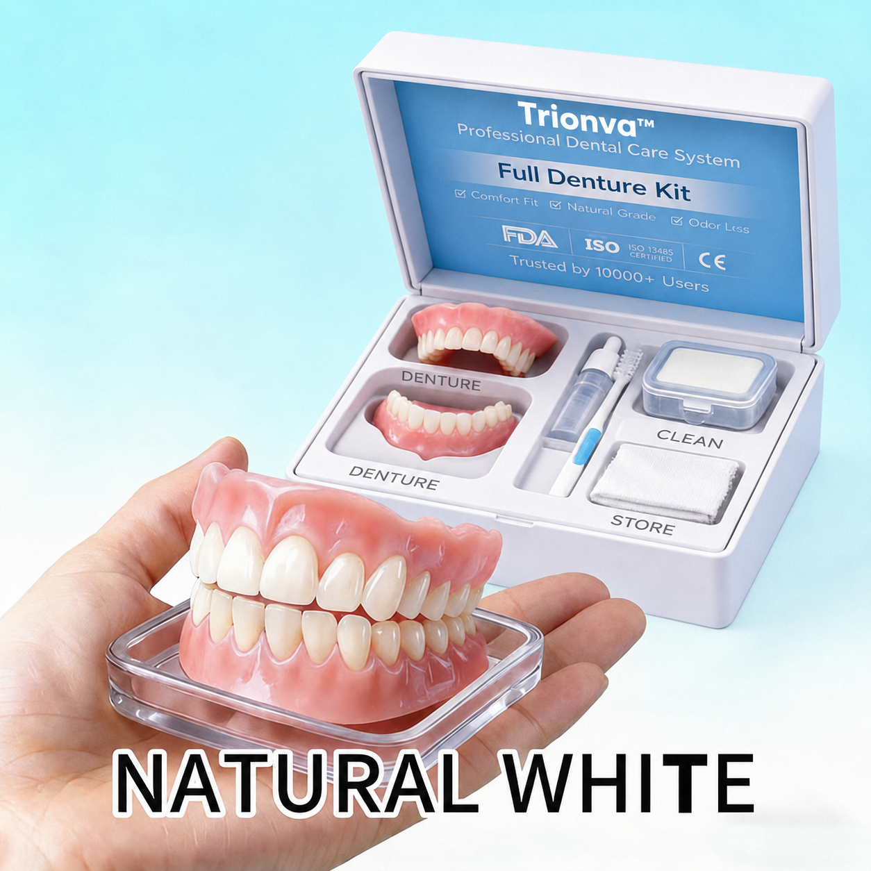 🏆Flash Sale 5K+ SOLD!✨Realistic Upper & Lower Dentures - Natural-Looking Teeth Replacement