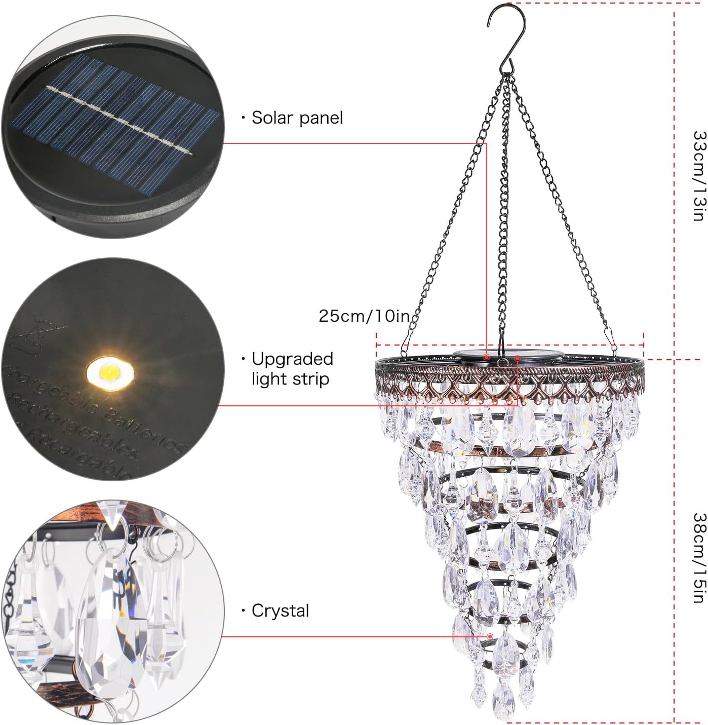 🔥LAST DAY 50% OFF - ✨ Solar-Powered Crystal Chandelier – Add Magic to Your Nights