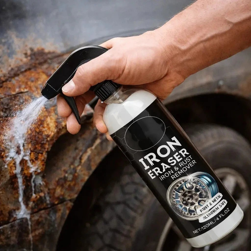 🚘Iron Eraser Spray – 💪🏼Heavy-Duty Iron Remover For Wheel &amp; Paint🏁 | Aluminum-Safe No Damage Restore Gloss✨ - BUY 1