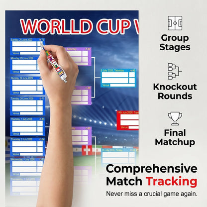 🔥Last Day: Buy 2 Get 1 Free - 🗓️ ⚽ 2026 World Cup Poster Set|Group Stage & Knockout Posters (23.6” x 35.4”)