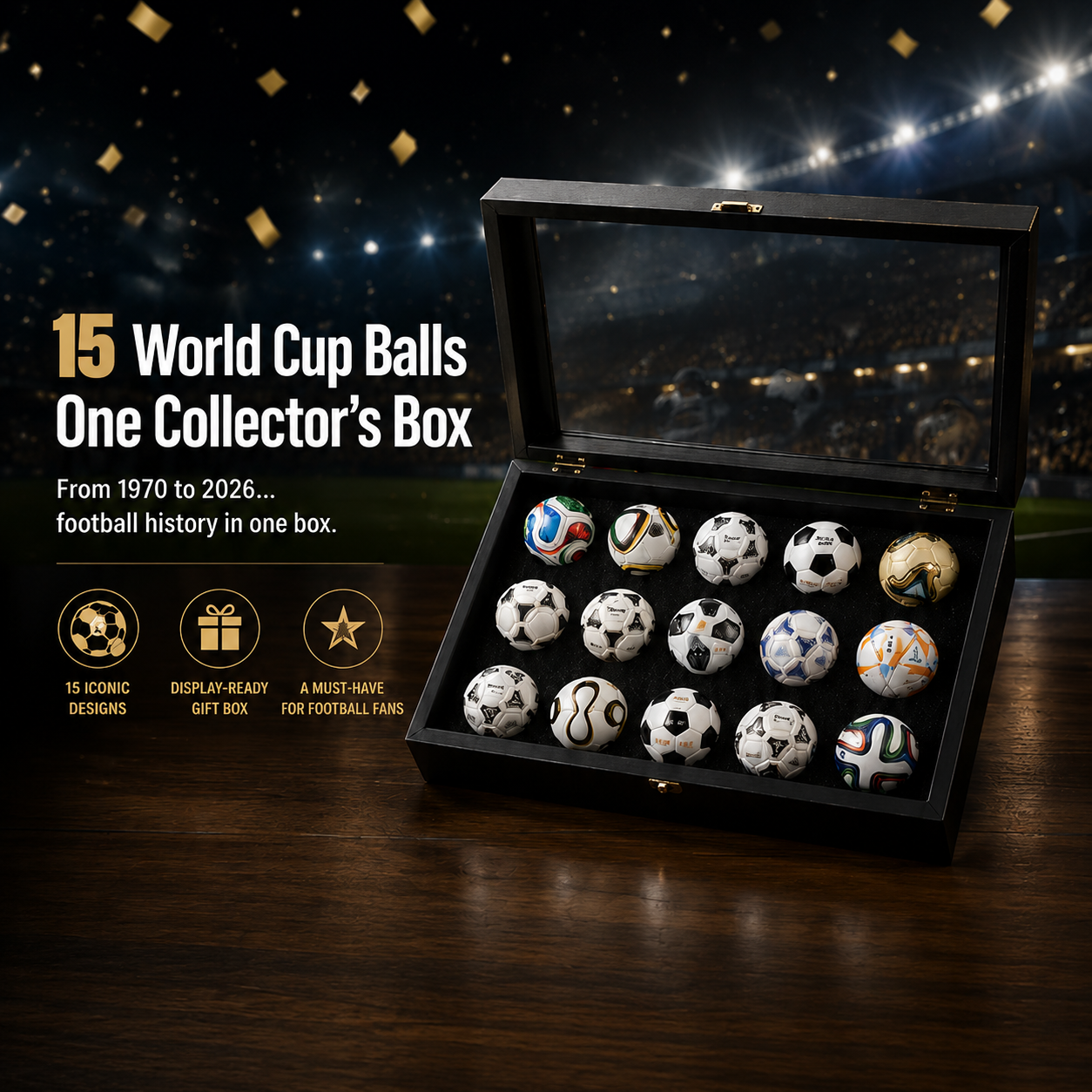 🏆Flash Sale 5K+ SOLD!⚽15 Pcs Classic Football Collectible Gift Sets from 1970 to 2026 Football Cup