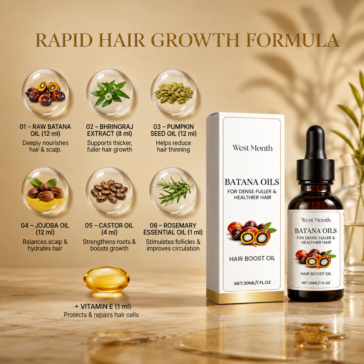 Ultimate Hair Regrowth Therapy Targets Hair Loss, Premature Gray Hair, Dry Frizz, and Hair Damage -III