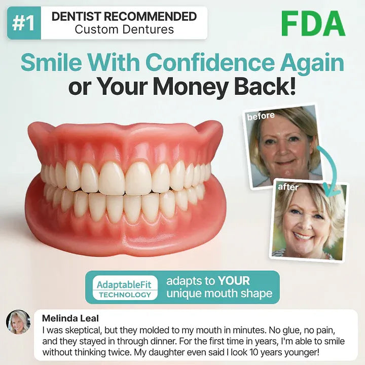 🏆Flash Sale 5K+ SOLD!✨Realistic Upper & Lower Dentures - Natural-Looking Teeth Replacement