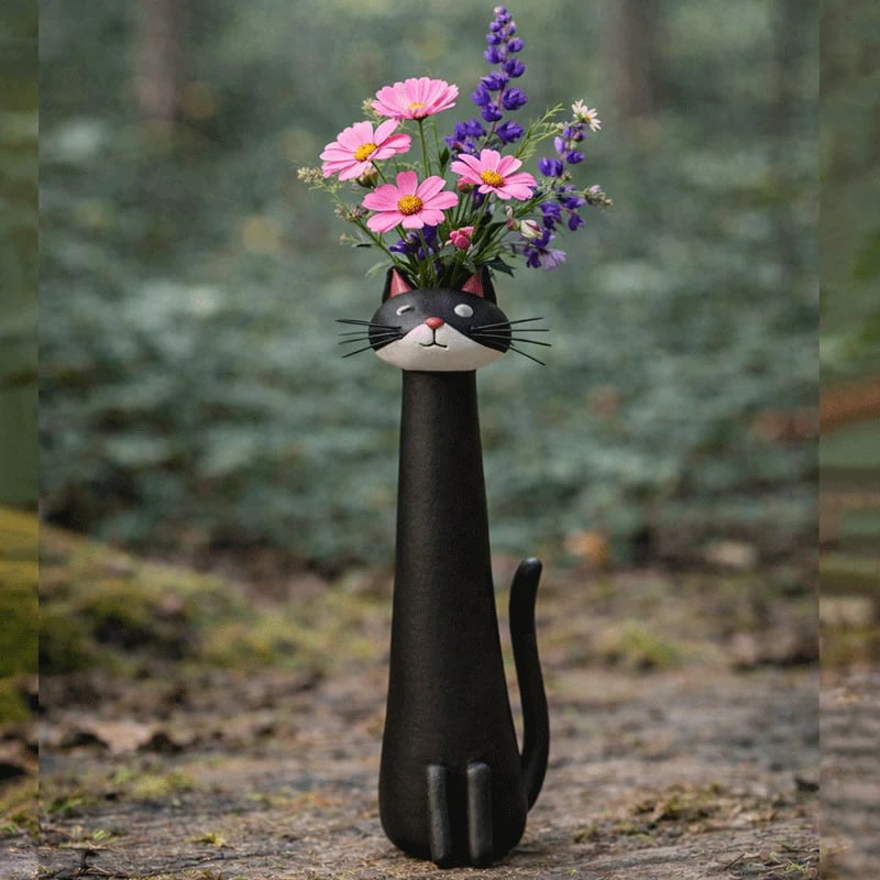 Handcrafted Quirky Cat Vase