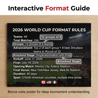 🔥Last Day: Buy 2 Get 1 Free - 🗓️ ⚽ 2026 World Cup Poster Set|Group Stage & Knockout Posters (23.6” x 35.4”)