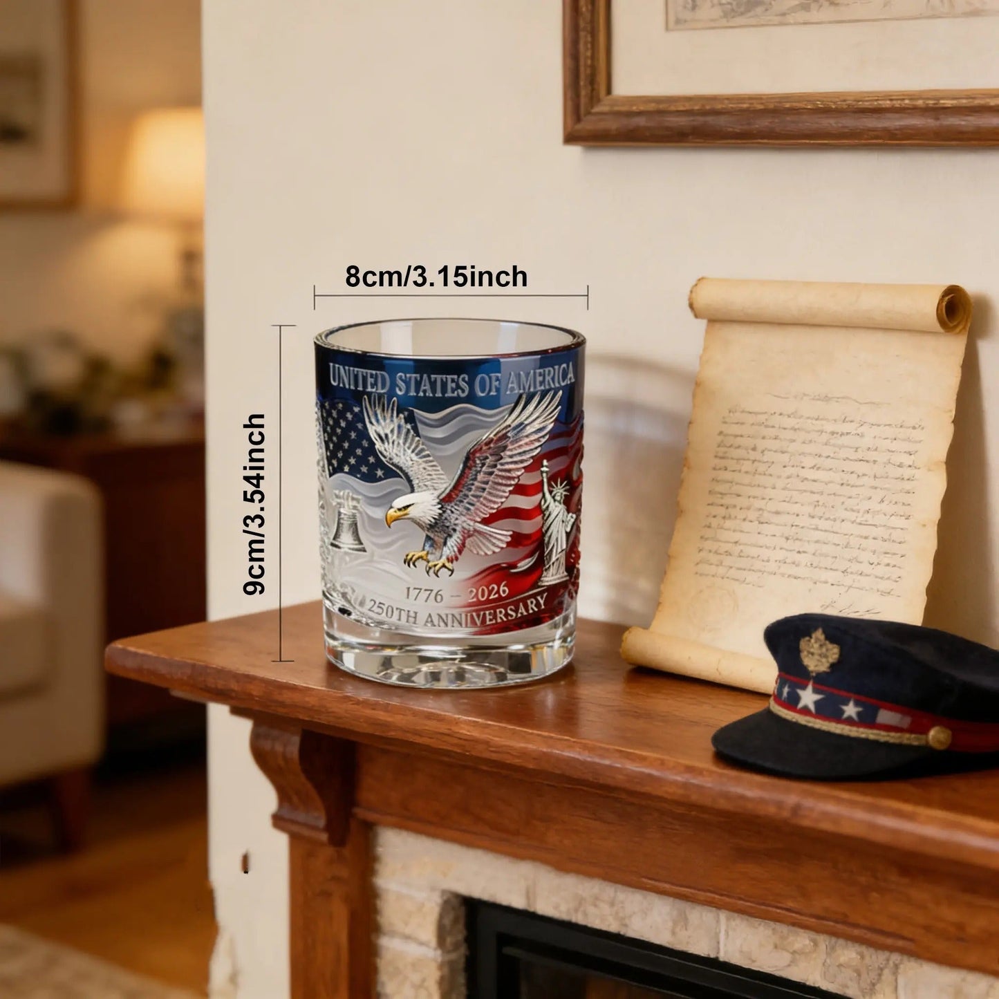 Limited Edition 2026 USA 250th Anniversary Commemorative Glass – 1776-2026 Heritage Edition