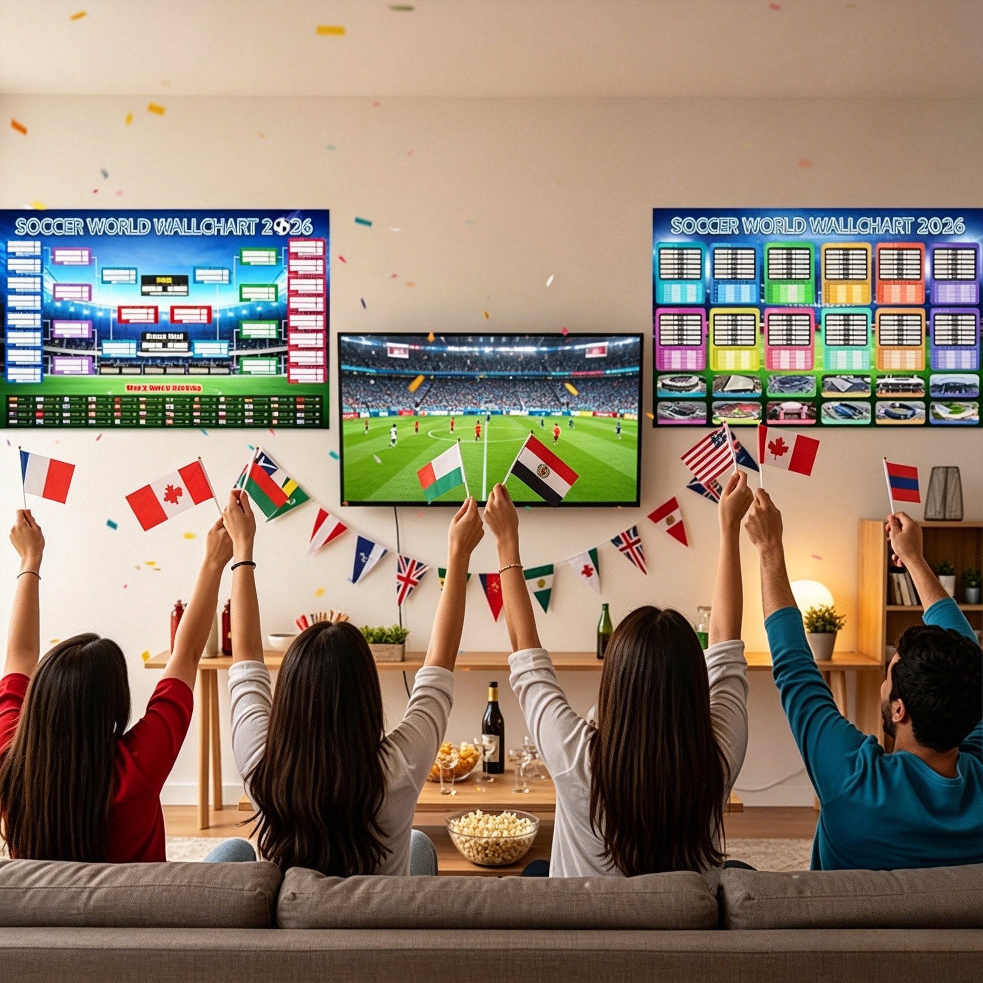 🔥Last Day: Buy 2 Get 1 Free - 🗓️ ⚽ 2026 World Cup Poster Set|Group Stage & Knockout Posters (23.6” x 35.4”)