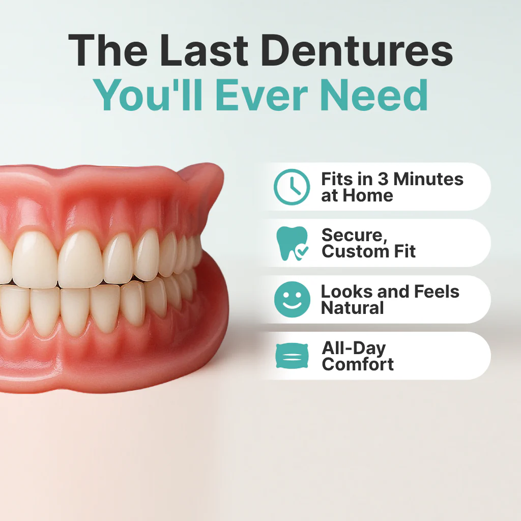 🏆Flash Sale 5K+ SOLD!✨Realistic Upper & Lower Dentures - Natural-Looking Teeth Replacement