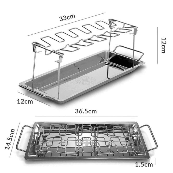 🍗 Roasted Chicken Drumstick Rack – Stainless Steel, Foldable, 14 Slots 🍖