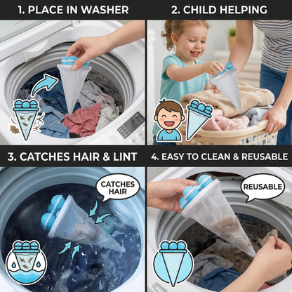 🧺 BUY 1 GET 1 FREE! 🧼Washing Machine Filter Bag